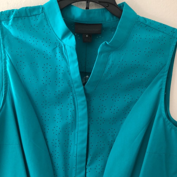 Worthington Women’s Top Blouse Size S Green New - Picture 2 of 7